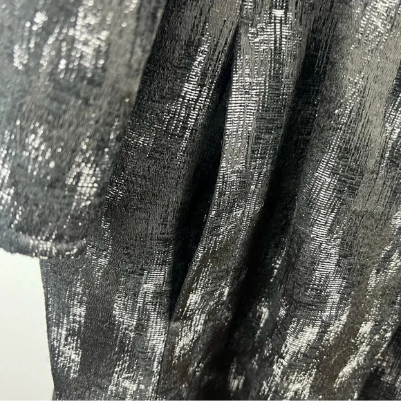 Eileen Fisher Black/Metallic Open Front Longline Jacket 3/4 Sleeve Size M - Picture 4 of 13